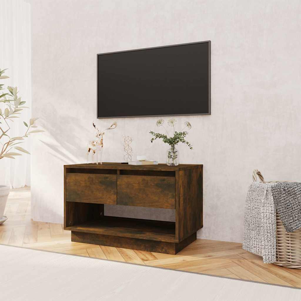 Füstös tölgy színű szerelt fa TV-szekrény 70x41x44 cm 3