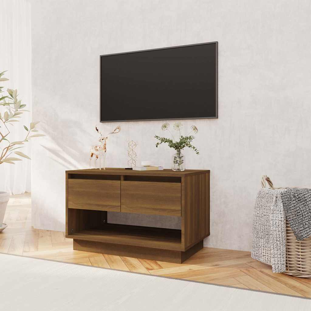 Barna tölgy színű szerelt fa TV-szekrény 70x41x44 cm 3