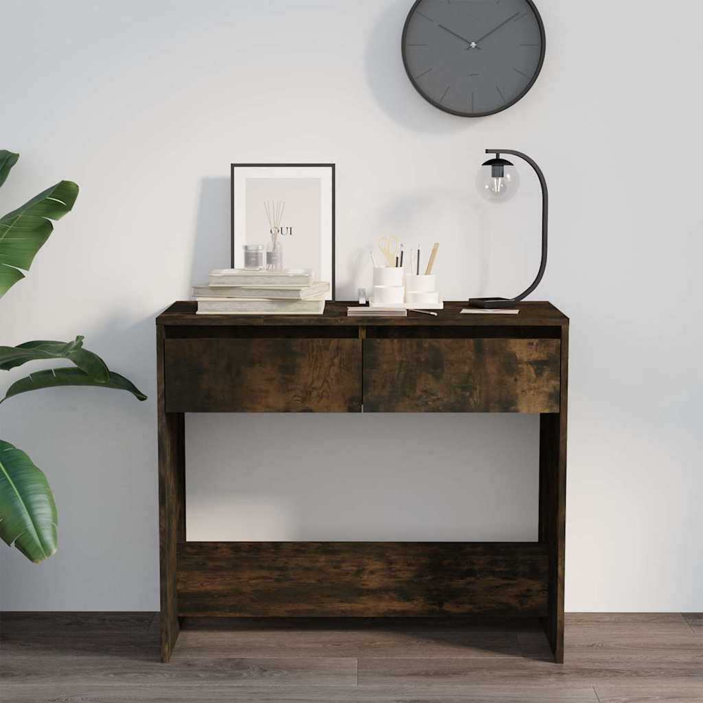 Füstös tölgy színű szerelt fa dohányzóasztal 89x41x76,5 cm 3