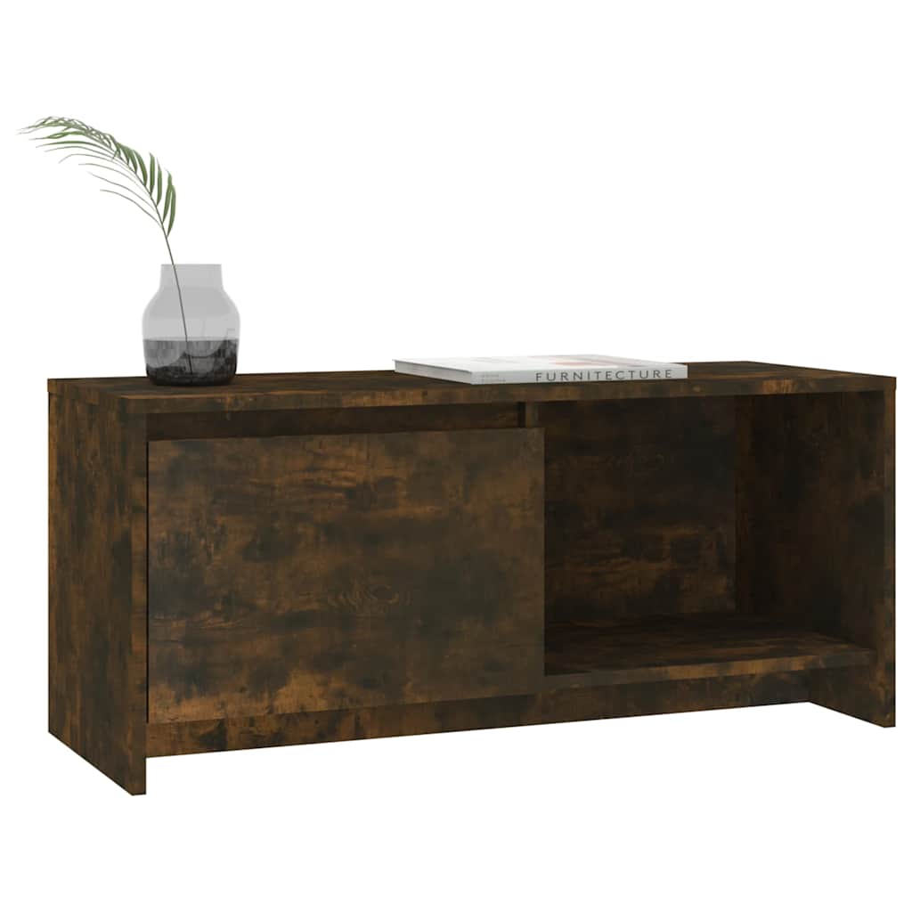 Füstös tölgy színű szerelt fa TV-szekrény 90x35x40 cm 4