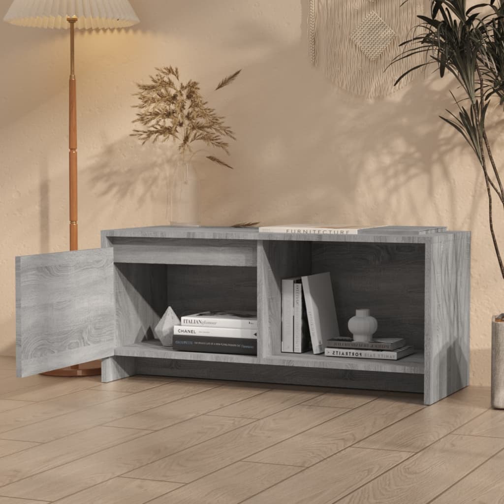 Szürke sonoma színű szerelt fa TV-szekrény 90x35x40 cm 3
