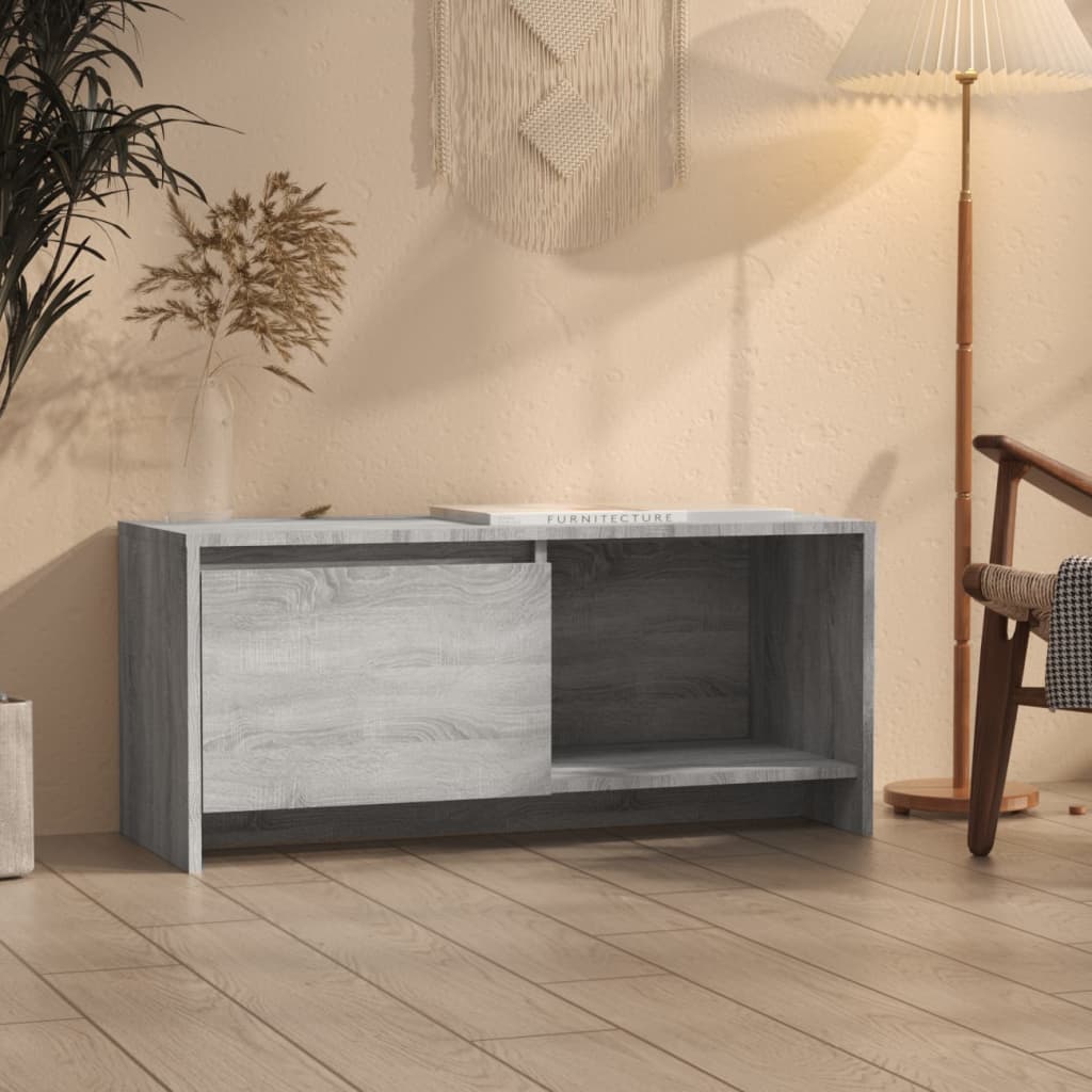 Szürke sonoma színű szerelt fa TV-szekrény 90x35x40 cm