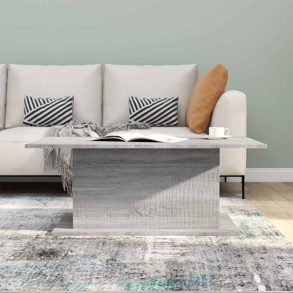 Szürke sonoma szerelt fa dohányzóasztal 102x55,5x40 cm 3