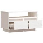 Fehér tömör fenyőfa TV-szekrény 60x35x37 cm 7