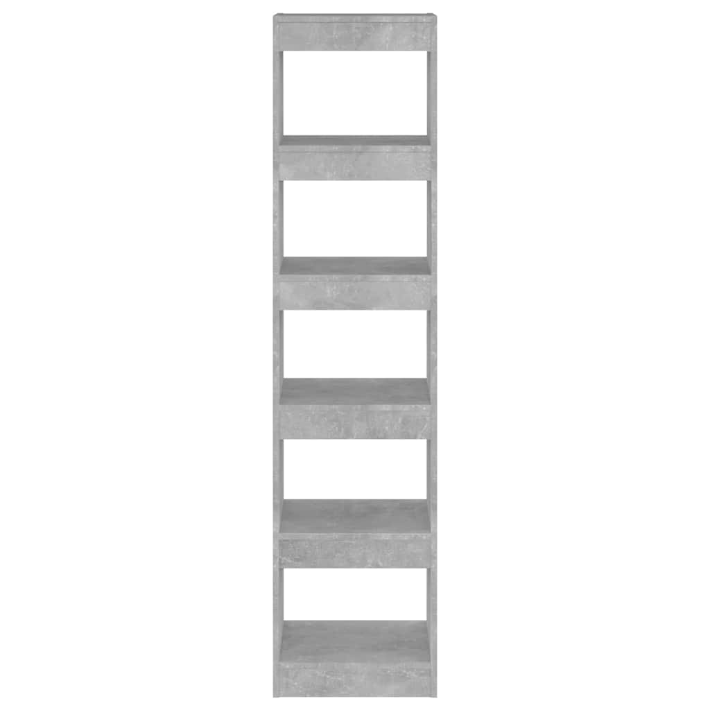 Betonszürke térelválasztó könyvszekrény 40 x 30 x 166 cm 3