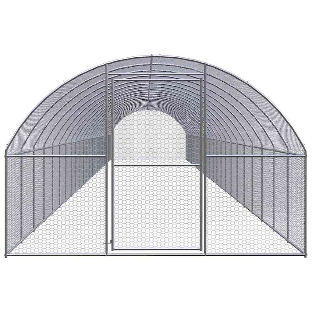 Kültéri horganyzott acél tyúkól 3 x 24 x 2 m 2