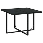 9 részes fekete polyrattan kerti étkezőgarnitúra párnákkal 5