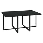 7 részes fekete polyrattan kerti étkezőgarnitúra párnákkal 6