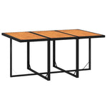 7 részes fekete polyrattan kerti étkezőgarnitúra párnákkal 6