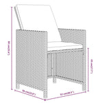 7 részes fekete polyrattan kerti étkezőgarnitúra párnákkal 8