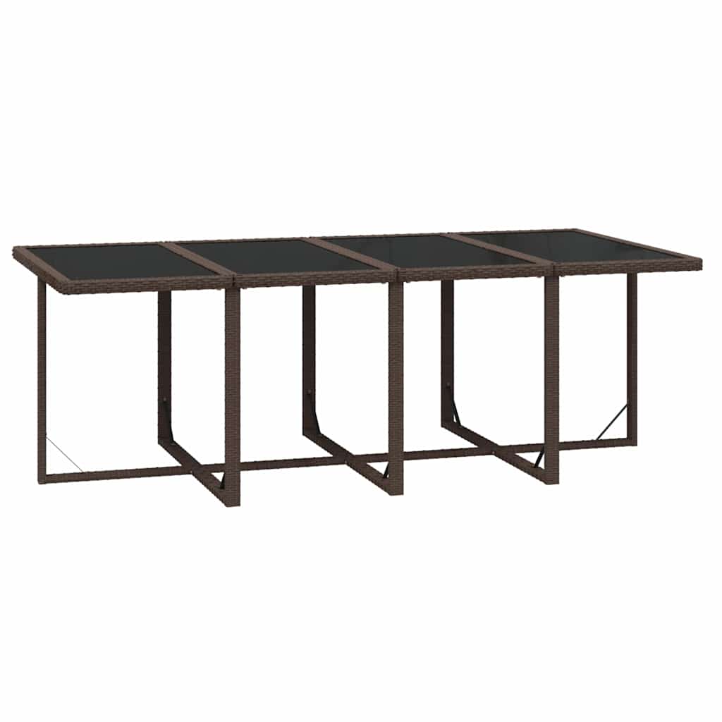 9 részes barna polyrattan kerti étkezőgarnitúra párnákkal 7