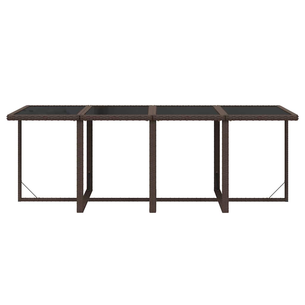 9 részes barna polyrattan kerti étkezőgarnitúra párnákkal 8