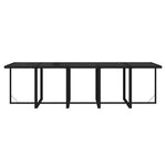 11 részes fekete polyrattan kerti étkezőgarnitúra párnákkal 8