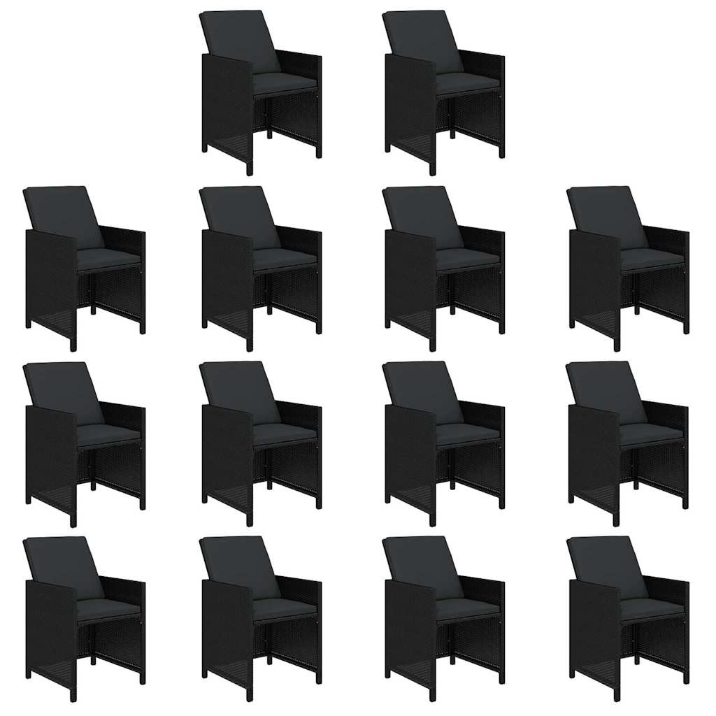 15 részes szürke polyrattan kerti étkezőgarnitúra párnákkal 4