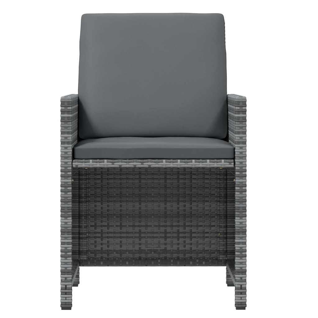 13 részes szürke polyrattan kerti étkezőgarnitúra párnákkal 6