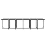13 részes szürke polyrattan kerti étkezőgarnitúra párnákkal 8