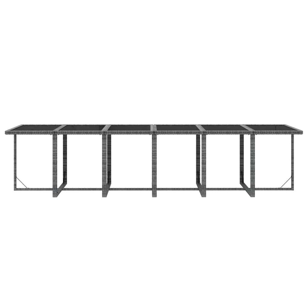 13 részes szürke polyrattan kerti étkezőgarnitúra párnákkal 8