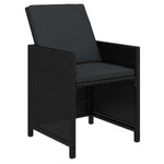 19 részes fekete polyrattan kerti étkezőgarnitúra párnákkal 5