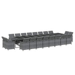 21 részes szürke polyrattan kerti étkezőgarnitúra párnákkal 3