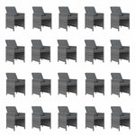 21 részes szürke polyrattan kerti étkezőgarnitúra párnákkal 4