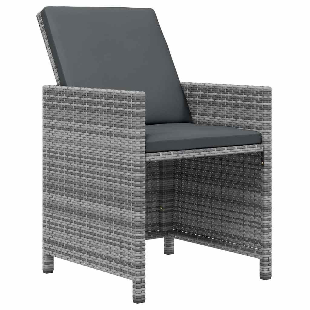 21 részes szürke polyrattan kerti étkezőgarnitúra párnákkal 5