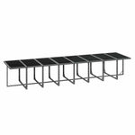 21 részes szürke polyrattan kerti étkezőgarnitúra párnákkal 7