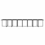 21 részes szürke polyrattan kerti étkezőgarnitúra párnákkal 8