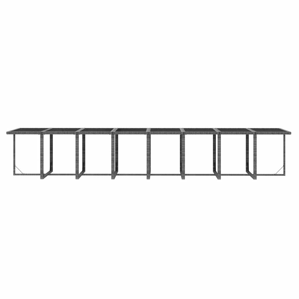 21 részes szürke polyrattan kerti étkezőgarnitúra párnákkal 8