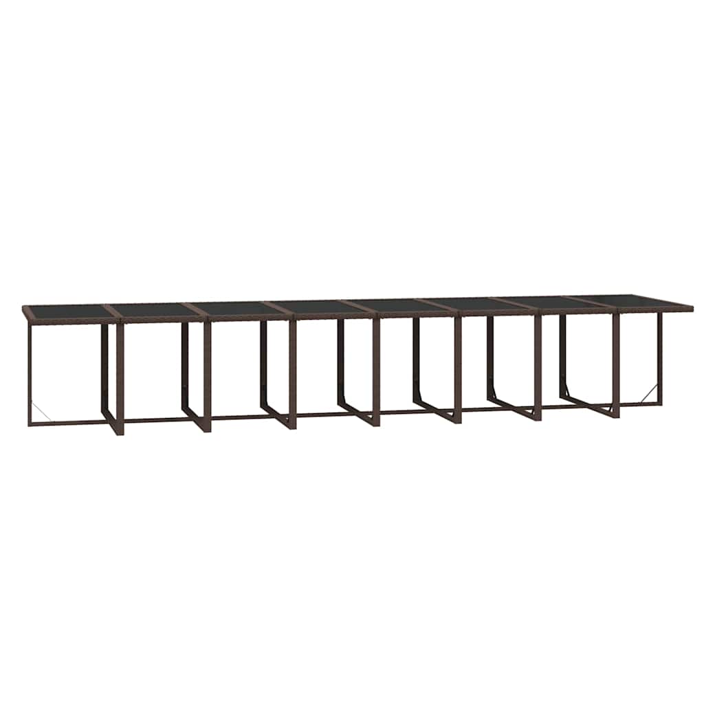 21 részes barna polyrattan kerti étkezőgarnitúra párnákkal 10