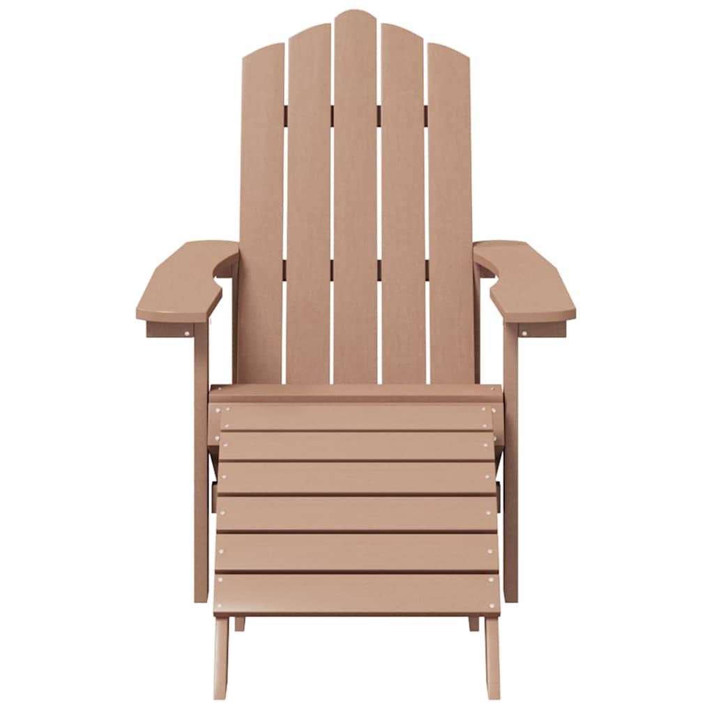 2 db barna HDPE kerti adirondack szék lábtartóval 4