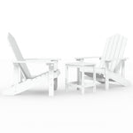 Fehér HDPE kerti adirondack székek asztallal 2