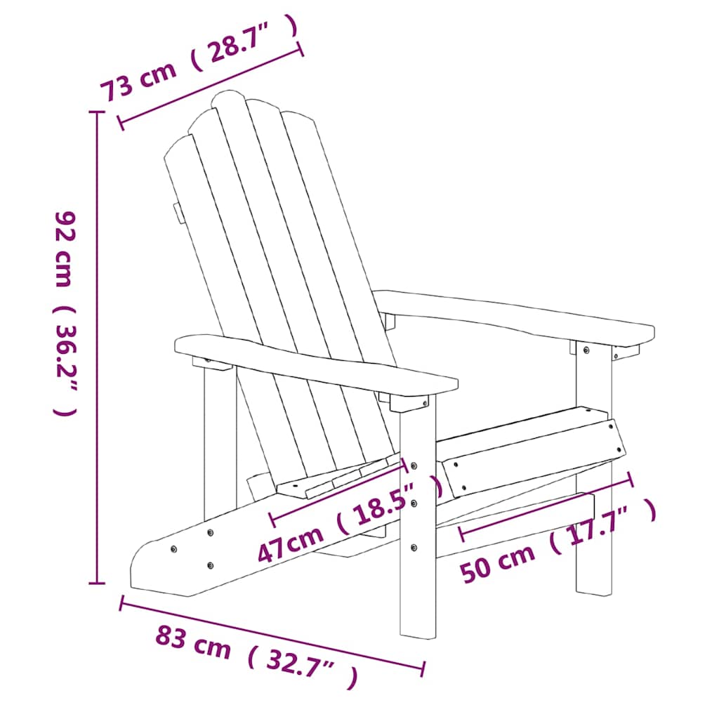 Fehér HDPE kerti adirondack székek asztallal 7