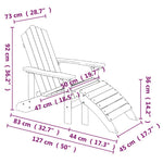 Barna HDPE kerti adirondack szék lábtartóval és asztallal 7