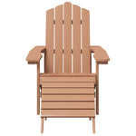 Barna HDPE kerti adirondack székek lábtartóval és asztallal 4