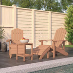 Barna HDPE kerti adirondack székek lábtartóval és asztallal