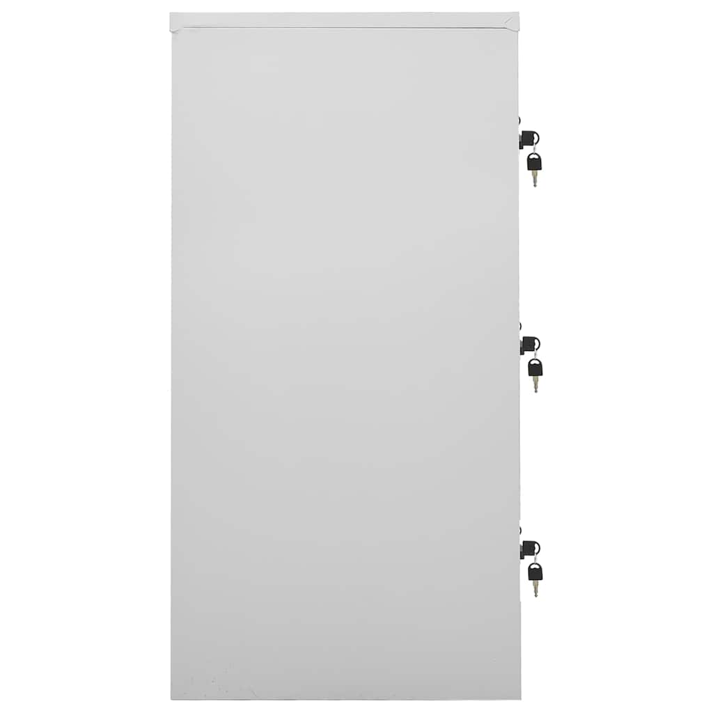 2 db világosszürke-piros acél zárható szekrény 90x45x92,5cm 4