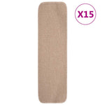 15 db bézs négyszögű csúszásmentes lépcsőszőnyeg 75 x 20 cm