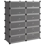 Fekete polipropilén cipőtartó 94,5x36,5x106 cm 2