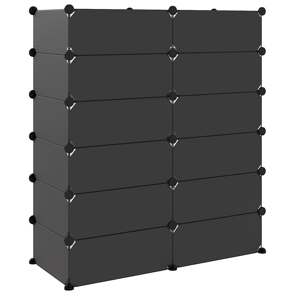 Fekete polipropilén cipőtartó 94,5x36,5x106 cm 5