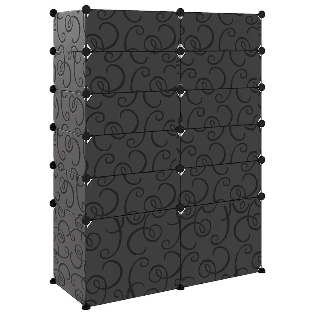 Fekete polipropilén cipőtartó 94 x 37 x 125 cm 5