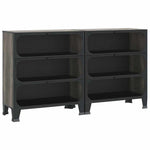 2 db szürke fém és MDF tárolószekrény 72 x 36 x 82 cm 2