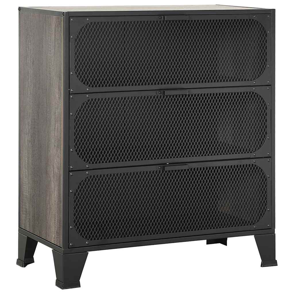 2 db szürke fém és MDF tárolószekrény 72 x 36 x 82 cm 3