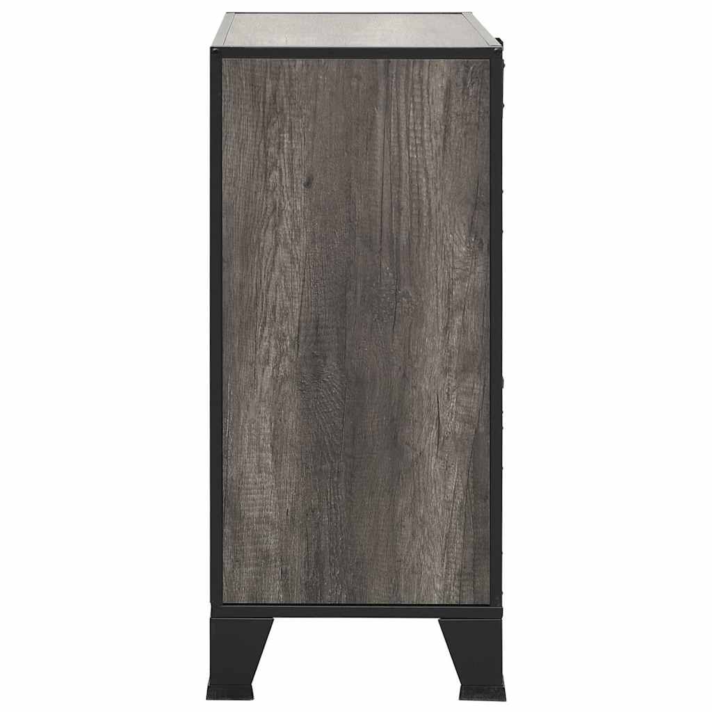 2 db szürke fém és MDF tárolószekrény 72 x 36 x 82 cm 5
