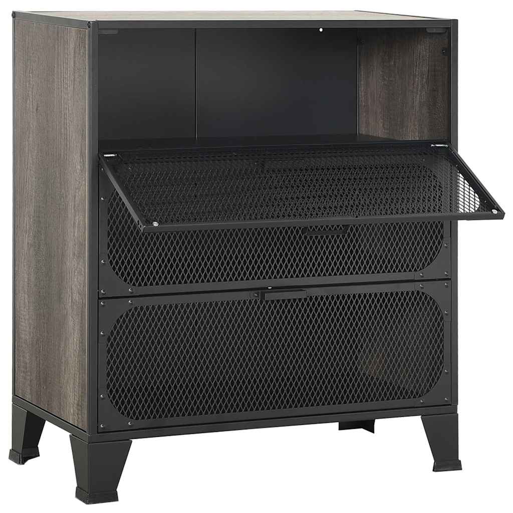 2 db szürke fém és MDF tárolószekrény 72 x 36 x 82 cm 7