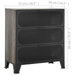 2 db szürke fém és MDF tárolószekrény 72 x 36 x 82 cm 10