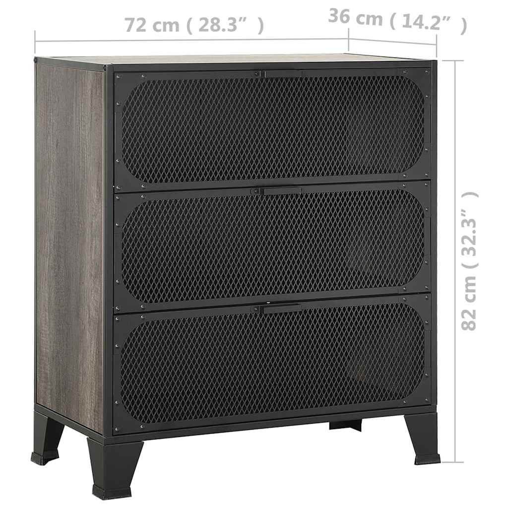 2 db szürke fém és MDF tárolószekrény 72 x 36 x 82 cm 10