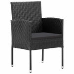 4 db fekete polyrattan kerti szék fekete párnákkal 2