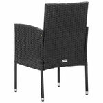 4 db fekete polyrattan kerti szék fekete párnákkal 5