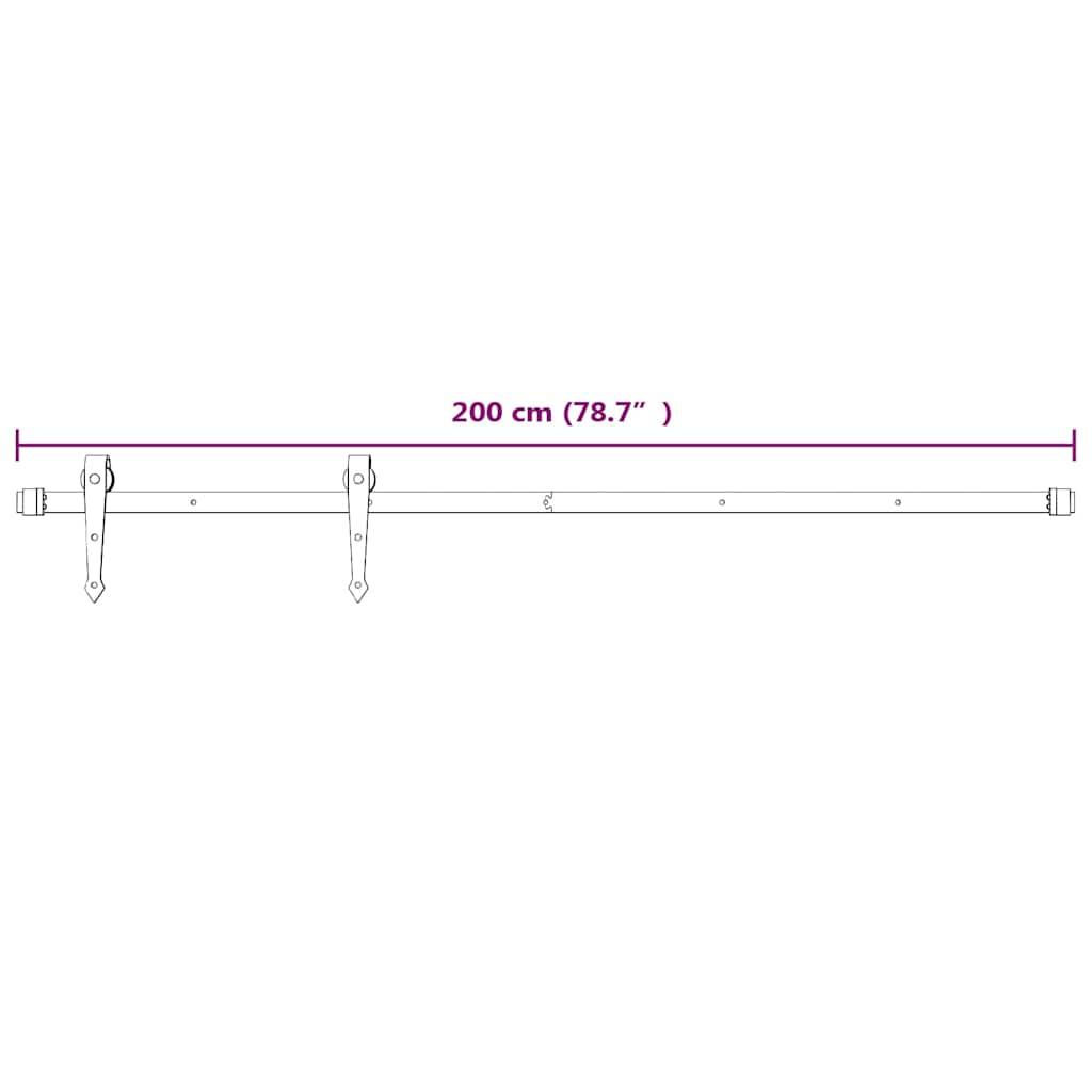 Fehér acél tolóajtó-szerelvényszett 200 cm 7