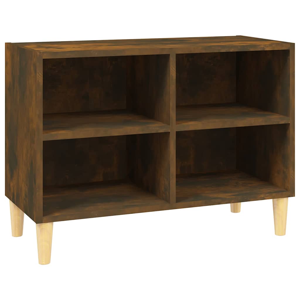 Füstös tölgy színű TV-szekrény tömör falábakkal 69,5x30x50 cm 2